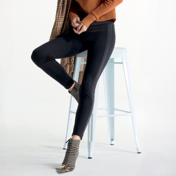 Cabi Tuxedo Side Stripe Zipper Pocket Leggings - Picture 1 of 6